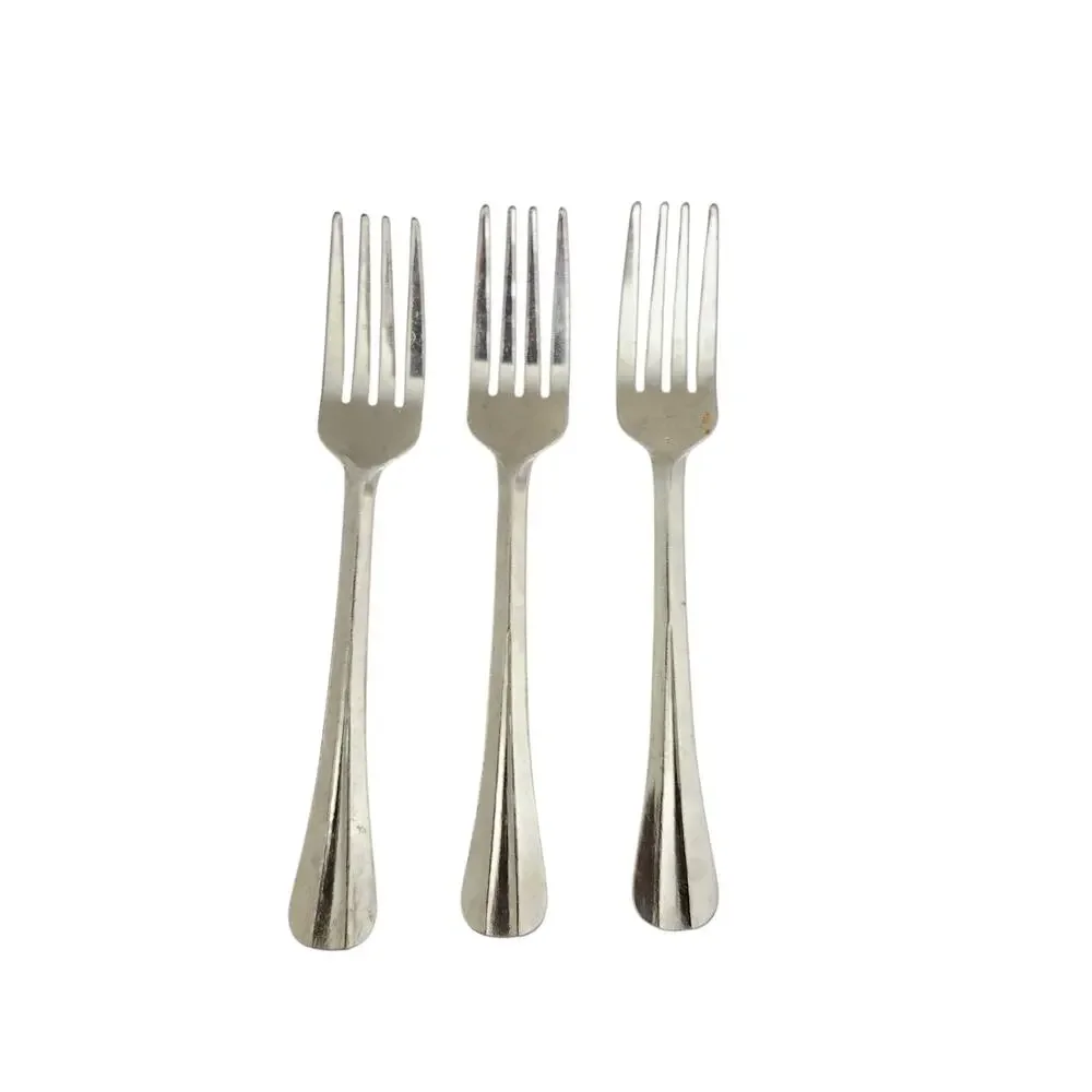 Set of 3 Stainless Steel Salad Forks Flatware Silverware Glossy Modern China